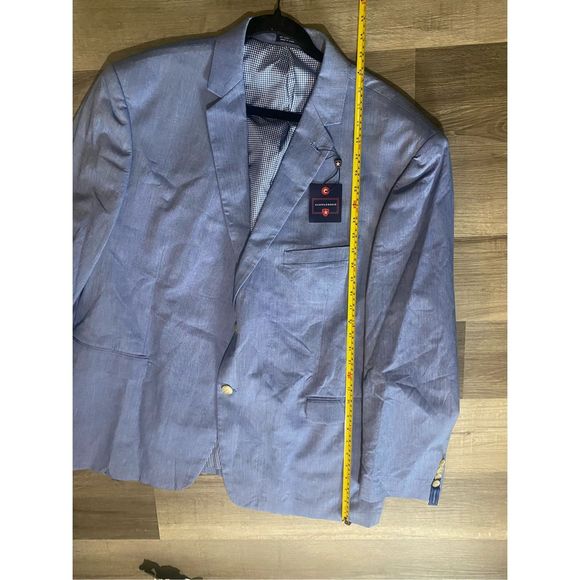 Saddlebred NWT Big & Tall Blue Chambray Sports Coat Cotton, Size 50, MSRP $125 - Picture 9 of 13